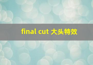 final cut 大头特效